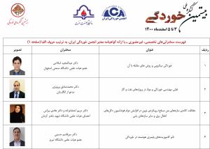 فهرست سخنرانان کلیدی و تخصصی ـ صفحه 1